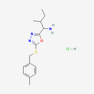 molecular formula C15H22ClN3OS B4614816 (2-methyl-1-{5-[(4-methylbenzyl)thio]-1,3,4-oxadiazol-2-yl}butyl)amine hydrochloride 