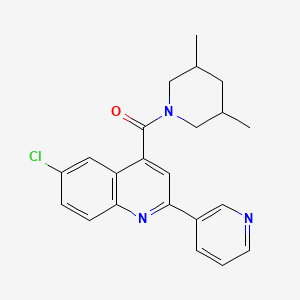 6-chloro-4-[(3,5-dimethyl-1-piperidinyl)carbonyl]-2-(3-pyridinyl)quinoline