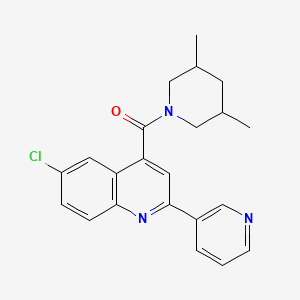 molecular formula C22H22ClN3O B4614820 6-氯-4-[(3,5-二甲基-1-哌啶基)羰基]-2-(3-吡啶基)喹啉 