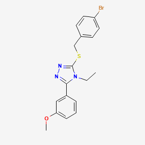 molecular formula C18H18BrN3OS B4614846 3-[(4-溴苯甲基)硫]-4-乙基-5-(3-甲氧基苯基)-4H-1,2,4-三唑 