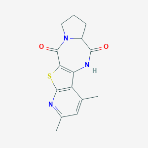 molecular formula C15H15N3O2S B461485 2,4-dimethyl-6a,7,8,9-tetrahydro-6H-pyrido[3',2':4,5]thieno[3,2-e]pyrrolo[1,2-a][1,4]diazepine-6,11(5H)-dione 
