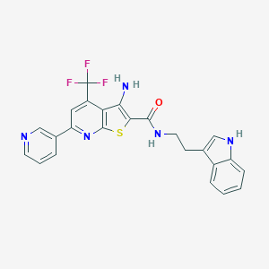 3-amino-N-[2-(1H-indol-3-yl)ethyl]-6-(3-pyridinyl)-4-(trifluoromethyl)thieno[2,3-b]pyridine-2-carboxamide