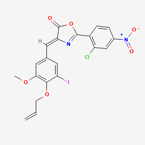 molecular formula C20H14ClIN2O6 B4614876 4-[4-(烯丙氧基)-3-碘-5-甲氧基苄亚基]-2-(2-氯-4-硝基苯基)-1,3-恶唑-5(4H)-酮 