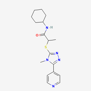 molecular formula C17H23N5OS B4614899 N-环己基-2-{[4-甲基-5-(4-吡啶基)-4H-1,2,4-三唑-3-基]硫代}丙酰胺 