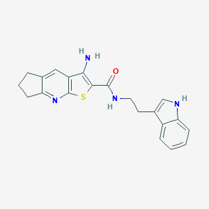 molecular formula C21H20N4OS B461490 3-amino-N-[2-(1H-indol-3-yl)ethyl]-6,7-dihydro-5H-cyclopenta[b]thieno[3,2-e]pyridine-2-carboxamide 