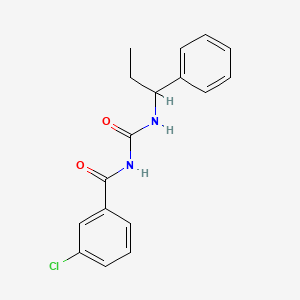 molecular formula C17H17ClN2O2 B4614906 3-chloro-N-{[(1-phenylpropyl)amino]carbonyl}benzamide 