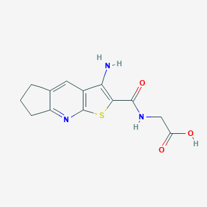 molecular formula C13H13N3O3S B461491 {[(3-amino-6,7-dihydro-5H-cyclopenta[b]thieno[3,2-e]pyridin-2-yl)carbonyl]amino}acetic acid 