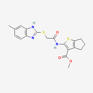 methyl 2-({[(5-methyl-1H-benzimidazol-2-yl)thio]acetyl}amino)-5,6-dihydro-4H-cyclopenta[b]thiophene-3-carboxylate