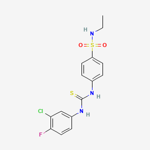 molecular formula C15H15ClFN3O2S2 B4614922 4-({[(3-氯-4-氟苯基)氨基]碳硫酰}氨基)-N-乙基苯磺酰胺 