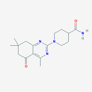 molecular formula C17H24N4O2 B4614930 1-(4,7,7-trimethyl-5-oxo-5,6,7,8-tetrahydro-2-quinazolinyl)-4-piperidinecarboxamide 