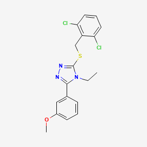 molecular formula C18H17Cl2N3OS B4614939 3-[(2,6-dichlorobenzyl)thio]-4-ethyl-5-(3-methoxyphenyl)-4H-1,2,4-triazole 
