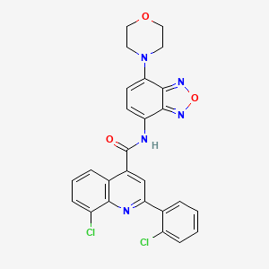 molecular formula C26H19Cl2N5O3 B4614946 8-chloro-2-(2-chlorophenyl)-N-[7-(4-morpholinyl)-2,1,3-benzoxadiazol-4-yl]-4-quinolinecarboxamide 