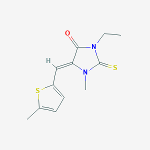 molecular formula C12H14N2OS2 B4614962 3-乙基-1-甲基-5-[(5-甲基-2-噻吩基)亚甲基]-2-硫代-4-咪唑烷酮 