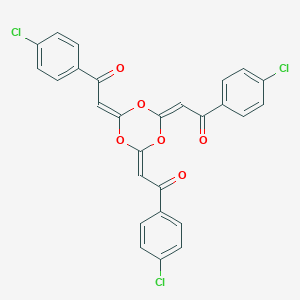 molecular formula C27H15Cl3O6 B461497 2-{4,6-Bis[2-(4-chlorophenyl)-2-oxoethylidene]-1,3,5-trioxan-2-ylidene}-1-(4-chlorophenyl)ethanone 