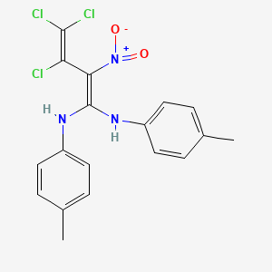 molecular formula C18H16Cl3N3O2 B4614970 （4-甲基苯基）{3,4,4-三氯-1-[(4-甲基苯基)氨基]-2-硝基-1,3-丁二烯-1-基}胺 