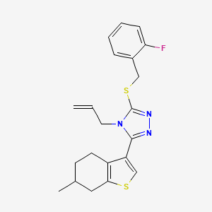 molecular formula C21H22FN3S2 B4614971 4-allyl-3-[(2-fluorobenzyl)thio]-5-(6-methyl-4,5,6,7-tetrahydro-1-benzothien-3-yl)-4H-1,2,4-triazole 