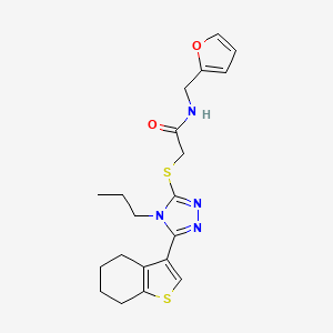 molecular formula C20H24N4O2S2 B4614979 N-(2-furylmethyl)-2-{[4-propyl-5-(4,5,6,7-tetrahydro-1-benzothien-3-yl)-4H-1,2,4-triazol-3-yl]thio}acetamide 