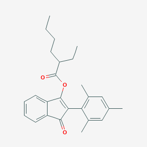 molecular formula C26H30O3 B461498 2-Ethylhexanoic acid 1-oxo-2-(2,4,6-trimethylphenyl)-1H-inden-3-yl ester CAS No. 41905-80-0