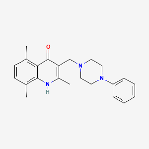 molecular formula C23H27N3O B4614983 2,5,8-trimethyl-3-[(4-phenyl-1-piperazinyl)methyl]-4-quinolinol 
