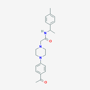 2-[4-(4-acetylphenyl)-1-piperazinyl]-N-[1-(4-methylphenyl)ethyl]acetamide