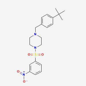 molecular formula C21H27N3O4S B4615039 1-(4-叔丁基苄基)-4-[(3-硝基苯基)磺酰基]哌嗪 