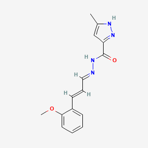 molecular formula C15H16N4O2 B4615112 N'-[(1E,2E)-3-(2-methoxyphenyl)prop-2-en-1-ylidene]-3-methyl-1H-pyrazole-5-carbohydrazide 