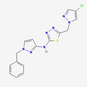 N-(1-benzyl-1H-pyrazol-3-yl)-5-[(4-chloro-1H-pyrazol-1-yl)methyl]-1,3,4-thiadiazol-2-amine
