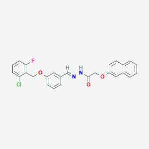 molecular formula C26H20ClFN2O3 B4615144 N'-{3-[(2-chloro-6-fluorobenzyl)oxy]benzylidene}-2-(2-naphthyloxy)acetohydrazide 
