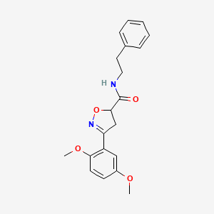 molecular formula C20H22N2O4 B4615159 3-(2,5-dimethoxyphenyl)-N-(2-phenylethyl)-4,5-dihydro-1,2-oxazole-5-carboxamide 