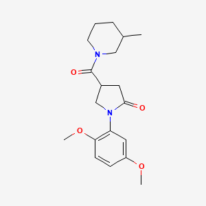 molecular formula C19H26N2O4 B4615172 1-(2,5-dimethoxyphenyl)-4-[(3-methylpiperidin-1-yl)carbonyl]pyrrolidin-2-one 