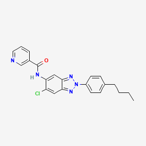 molecular formula C22H20ClN5O B4615228 N-[2-(4-butylphenyl)-6-chloro-2H-1,2,3-benzotriazol-5-yl]nicotinamide 