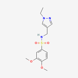 molecular formula C14H19N3O4S B4615279 N-[(1-乙基-1H-吡唑-4-基)甲基]-3,4-二甲氧基苯磺酰胺 