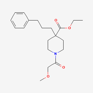 molecular formula C20H29NO4 B4615283 1-(甲氧基乙酰)-4-(3-苯丙基)-4-哌啶甲酸乙酯 