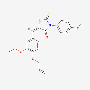 molecular formula C22H21NO4S2 B4615290 5-[4-(烯丙氧基)-3-乙氧基苯亚甲基]-3-(4-甲氧基苯基)-2-硫代-1,3-噻唑烷-4-酮 