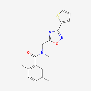 molecular formula C17H17N3O2S B4615298 N,2,5-trimethyl-N-{[3-(2-thienyl)-1,2,4-oxadiazol-5-yl]methyl}benzamide 