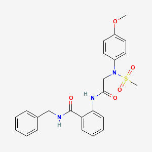 molecular formula C24H25N3O5S B4615312 N-benzyl-2-{[N-(4-methoxyphenyl)-N-(methylsulfonyl)glycyl]amino}benzamide 
