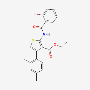 molecular formula C22H20FNO3S B4615313 4-(2,4-二甲基苯基)-2-[(2-氟苯甲酰)氨基]-3-噻吩甲酸乙酯 