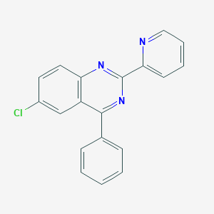 molecular formula C19H12ClN3 B461532 6-Chloro-4-phenyl-2-(2-pyridinyl)quinazoline 