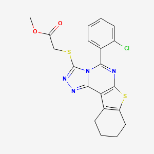 molecular formula C20H17ClN4O2S2 B4615320 甲基{[5-(2-氯苯基)-8,9,10,11-四氢[1]苯并噻吩并[3,2-e][1,2,4]三唑并[4,3-c]嘧啶-3-基]硫代}乙酸酯 