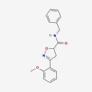 molecular formula C18H18N2O3 B4615338 N-benzyl-3-(2-methoxyphenyl)-4,5-dihydro-5-isoxazolecarboxamide 