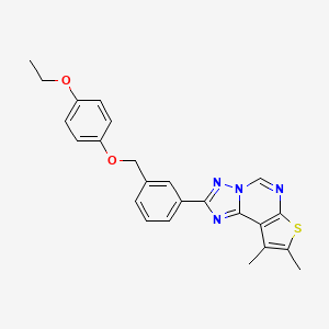molecular formula C24H22N4O2S B4615349 2-{3-[(4-ethoxyphenoxy)methyl]phenyl}-8,9-dimethylthieno[3,2-e][1,2,4]triazolo[1,5-c]pyrimidine 