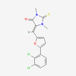 molecular formula C16H12Cl2N2O2S B4615362 5-{[5-(2,3-dichlorophenyl)-2-furyl]methylene}-1,3-dimethyl-2-thioxo-4-imidazolidinone 