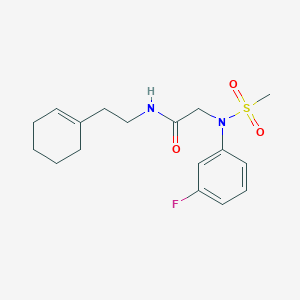 molecular formula C17H23FN2O3S B4615365 N~1~-[2-(1-cyclohexen-1-yl)ethyl]-N~2~-(3-fluorophenyl)-N~2~-(methylsulfonyl)glycinamide 