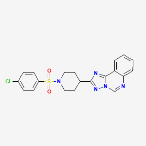 molecular formula C20H18ClN5O2S B4615383 2-{1-[(4-chlorophenyl)sulfonyl]-4-piperidinyl}[1,2,4]triazolo[1,5-c]quinazoline 