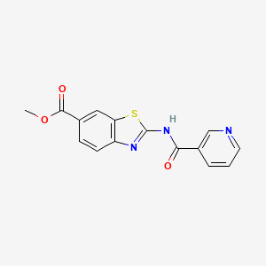 molecular formula C15H11N3O3S B4615390 methyl 2-[(3-pyridinylcarbonyl)amino]-1,3-benzothiazole-6-carboxylate 