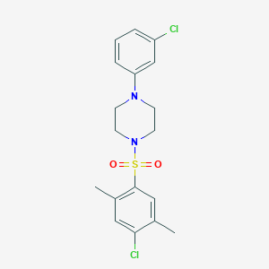 molecular formula C18H20Cl2N2O2S B4615404 1-[(4-氯-2,5-二甲苯基)磺酰基]-4-(3-氯苯基)哌嗪 
