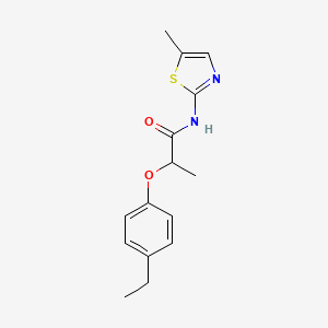 molecular formula C15H18N2O2S B4615406 2-(4-ethylphenoxy)-N-(5-methyl-1,3-thiazol-2-yl)propanamide 