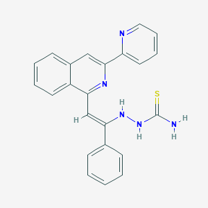 molecular formula C23H19N5S B461542 N'-{1-phenyl-2-[3-(2-pyridinyl)-1-isoquinolinyl]vinyl}carbamohydrazonothioic acid 