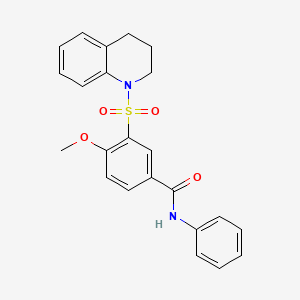 molecular formula C23H22N2O4S B4615448 3-(3,4-二氢-1(2H)-喹啉基磺酰基)-4-甲氧基-N-苯基苯甲酰胺 