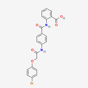 molecular formula C22H17BrN2O5 B4615451 2-[(4-{[(4-溴苯氧基)乙酰基]氨基}苯甲酰)氨基]苯甲酸 